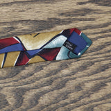 Ted Lapidus Mens 100% Silk 3 1/2" Italy Necktie Blue Multi One Size