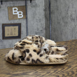 Auden Womens Paris Leopard Crossband Slippers 80856464 Brown Animal L