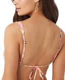 O'Neill Juniors Kelly Floral Menorca Swim Bikini Swim Top Desert Flower Pink M