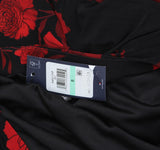 Tommy Hilfiger Surplice-Neck Long Sleeve Smocked Midi Dress Black / Scarlet 8