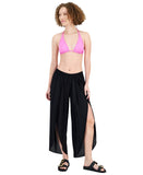 Raviya Womens Front-Slit Cover Up Pants 75367 Black XL