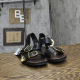 Universal Thread Womens Mira Double Buckle Flat Sandals Black Multi 9.5M