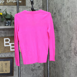 Aqua Womens Pullover Cashmere V-Neck Sweater V11027 Neon Pink XS