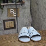 Tommy Hilfiger Triple Strap Slide Open Toe Flat Sandals Light Denim Blue 7M