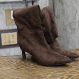 A New Day Justice Mid-Calf Boots Faux Suede 94568888 Brown 6.5M