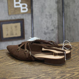 A New Day Womens Twiggy Multi Buckle Mini Heel Flats 94303758 Brown 7.5M