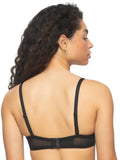 Paramour Womens Aura Embroidered Contour Bra Demi Coverage Black Champagne 40DD
