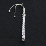 Tennis Slider Adjustable Bracelet Silver Gray / Clear