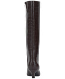 INC International Concepts Mid-Heel Knee High Boots Kitten Heel Brown Croc 8M