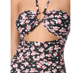 Michael Michael Kors Cut Out One-Piece Swimsuit Dark Dusty Rose Black Multi 14
