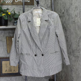 Mango Womens Double-Breasted Check Blazer Coat Jacket Charlotte Brown Multi 2XL