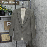 Farah Vintage Wool Herringbone Tweed Sport Coat Blazer Suit Jacket Brown 40R