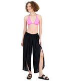 Raviya Womens Front-Slit Pants Black L