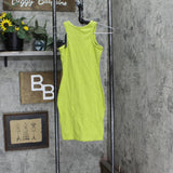 Wild Fable Womens Sleeveless Knit Bodycon Dress EL7L5L Line Green 2XS