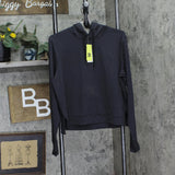 All In Motion Womens Soft Stretch Hooded Sweatshirt 90612705 Heathered Black XL