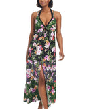 Bar III Womens Floral-Print Tiered Cover Up Dress MBTH25834 Multi Black XL