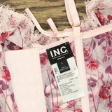 INC International Concepts Womens Printed Bustier Corset Falling Roses Pink L