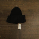 Inc International Concepts Womens Faux Fur Cuff Ribbed Knit Beanie Black