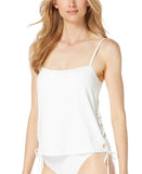 Michael Michael Kors Womens Strappy Grommet Tankini Top MM30322 White S