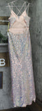 Say Yes To The Prom Back Iridescent Sequin Prom Dress Gown Pink / Multi 7 / 8