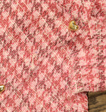 London Times Womens Surplice Faux Wrap Houndstooth Dress T7764M Pink Multi 8