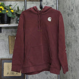 Carhartt Womens Pullover Fleece Hooded Hoodie Sweatshirt Maroon Red 2X