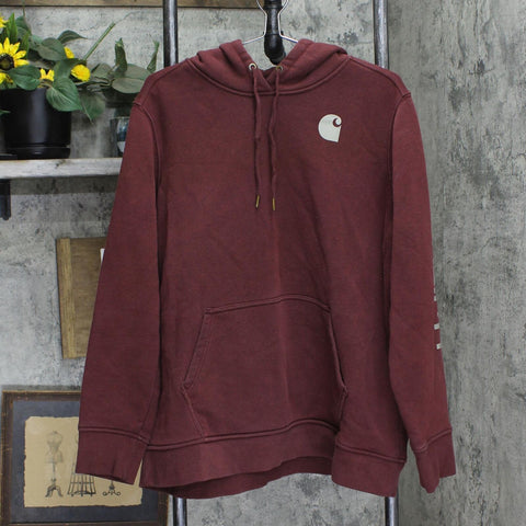 Carhartt Womens Pullover Fleece Hooded Hoodie Sweatshirt Maroon Red 2X
