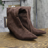 A New Day Justice Faux Suede Mid-Calf Boots 94568895 Brown 10M
