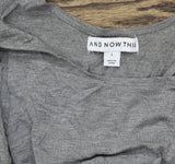 And Now This Scoop Neck Side Tie Wrap Knit Midi Tank Dress Heather Gray L