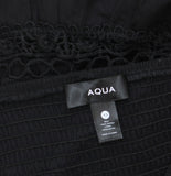 Aqua Womens Cotton Lace Inset Midi Dress DI9188BL Black XS