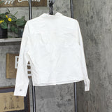 A New Day Womens Long Sleeve Embellished Button-Down Shirt 94736380 White L