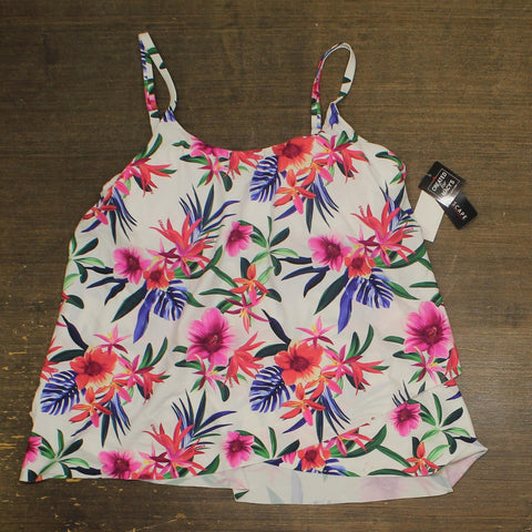 Island Escape Womens Capetown Underwire Tankini Swim Top N760558 White Multi 14