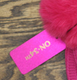 On 34th Rib-Knit Beanie with Pom Pom and Rolled Cuff MO1542501 Bright Pink
