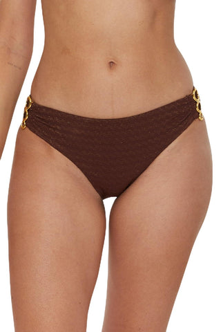 Trina Turk Womens Standard Glimmer Hipster Bikini Bottom 3684355 Totem Brown 8
