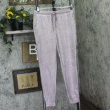 Alfani Elastic Waist Crushed Velvet Drawstring Pajama Jogger Pants Purple M