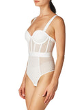 DKNY Womens Sheers Strapless Bodysuit DK6008 White 36D