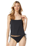 Michael by Michael Kors Womens Grommet Tankini Swim Top MM30322 Black L