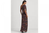 Lauren Ralph Lauren Floral Crinkle Georgette Dress 253881985001 Black Multi 10