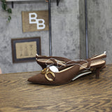 A New Day Womens Tabitha Oversized Chain Sling Back Heels 94305247 Brown 8M