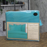 Elegant Comfort Wrinkle-Free 3-Pc Duvet Cover Set Aqua Blue Green Full / Queen