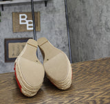 INC International Concepts Womens Merryy Espadrille Wedge Sandals Red 8M