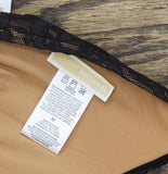 Michael Michael Kors Lace Tie Back Swim Bikini Top MM85884 Black / Brown M