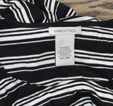 Unedited By Teeze Me Striped Short Sleeve Knit A-Line Dress Black / White XXS
