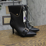 A New Day Womens Mickey Point Toe Moto Ankle Boots 90974111 Black 6M