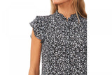 Cece Women's Printed Flutter-Sleeve Pintucked Blouse 7033122