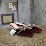 A New Day Gwen Rhinestone Bow Mule Heels 94656739 Velvet Red 8M