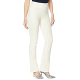 DG2 by Diane Gilman Size Stretch Knit Twill Boot-Cut Jegging Cream Off White 1X