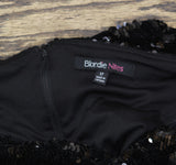 Blondie Nites Juniors Sequin Balloon-Sleeve Mini Dress 4974BN Black 17