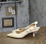 A New Day Womens Milan Pearl Slingback Heels 92611221 Ivory Off White 6.5M