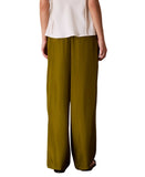Calvin Klein Womens Drawstring Wide-Leg Pants 44B932G Dark Leaves Green S
